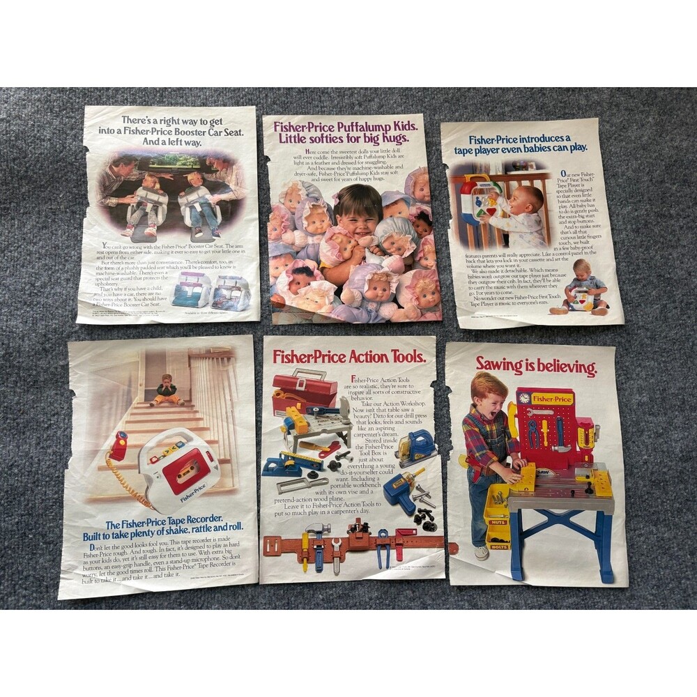 Fisher Price Magazine Print Ads 1993 Vintage Disney Charlie Brown